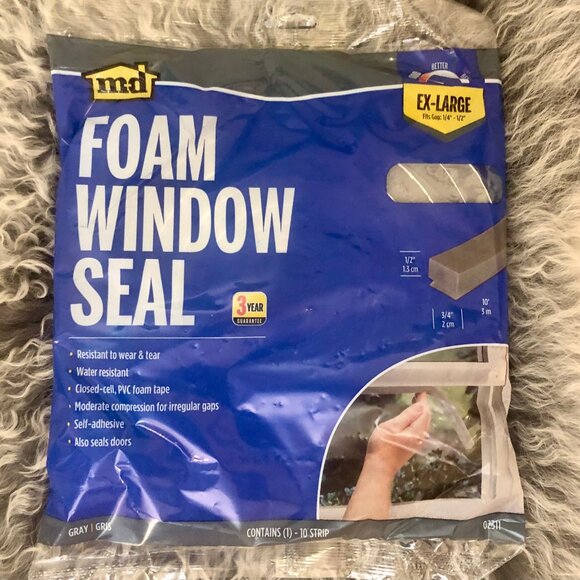 0.75 in. x 10 ft. Gray Foam Window Seal for Ex-Large Gaps Weatherstrip Roll - Picture 8 of 12